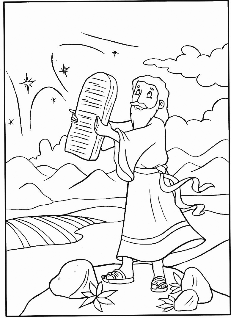 coloring pages ten commandments tablets location