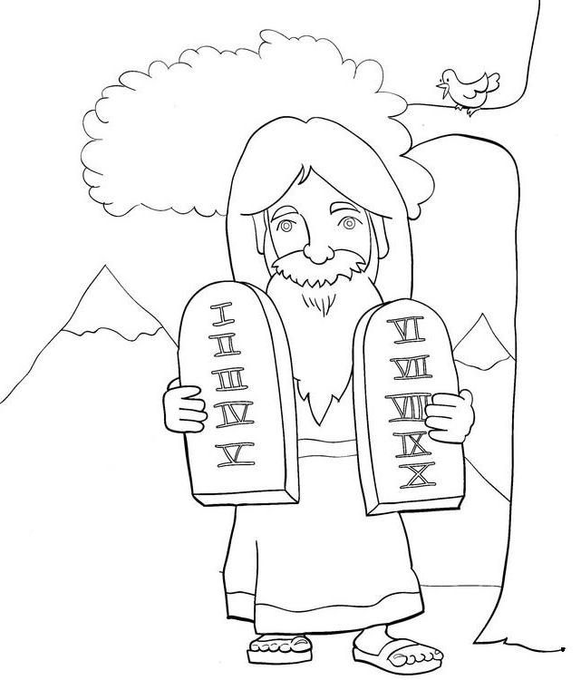 Moses and the Ten Commandments Coloring Page