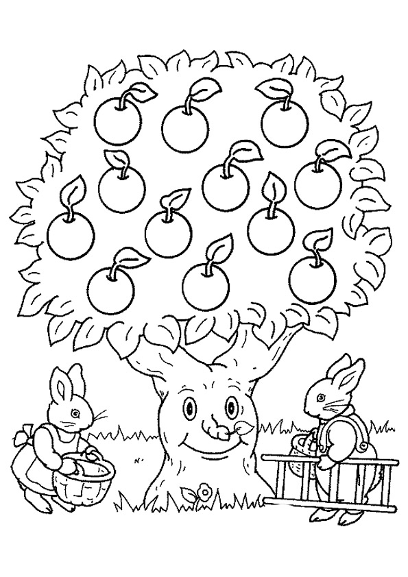 September Apple Harvest Coloring Page