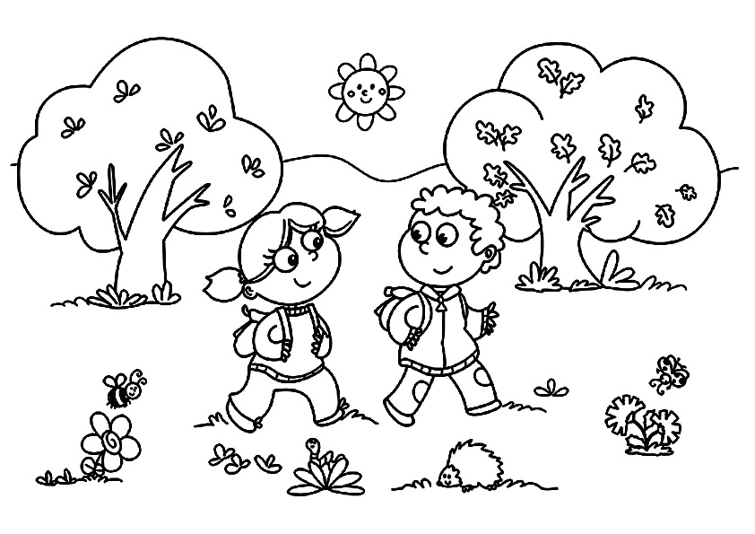 September Starts Autumn Coloring Page