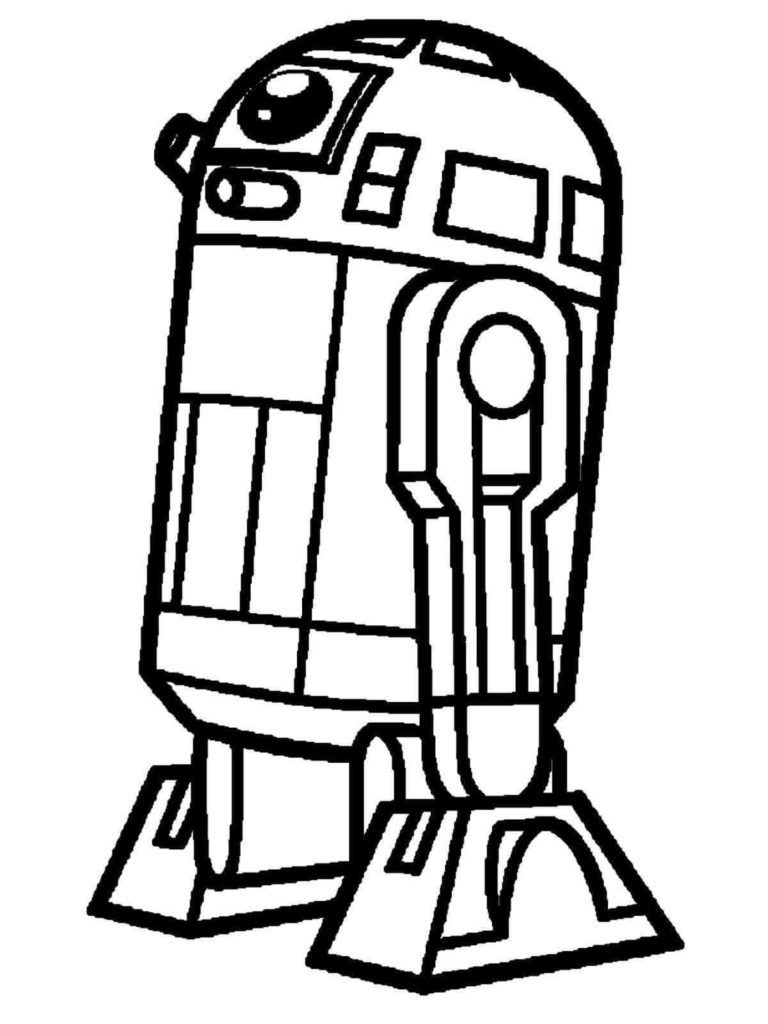 Simple R2D2 Coloring Page