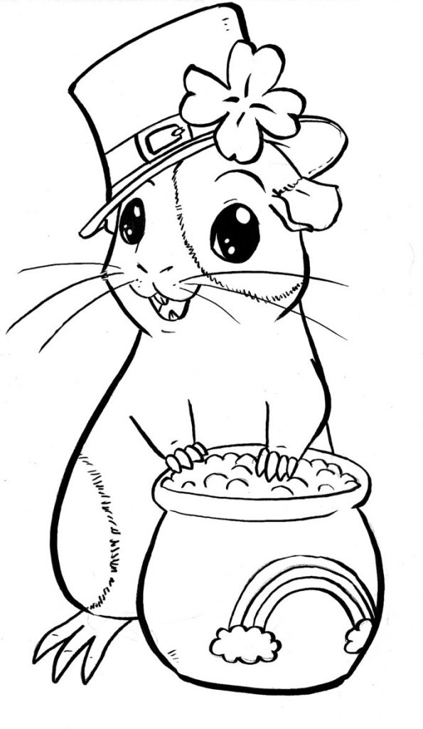 St Patricks Guinea Pig Coloring Page