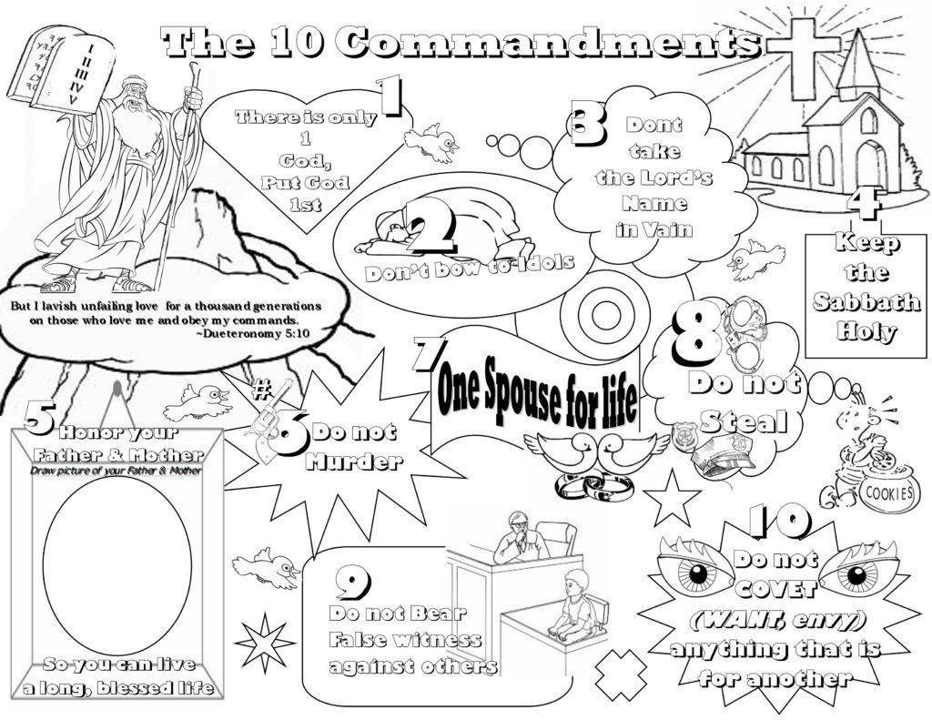 10 Commandments Coloring Printable