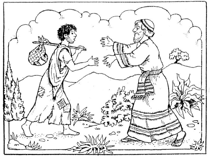 The Prodigal Son Bible Story Coloring Page