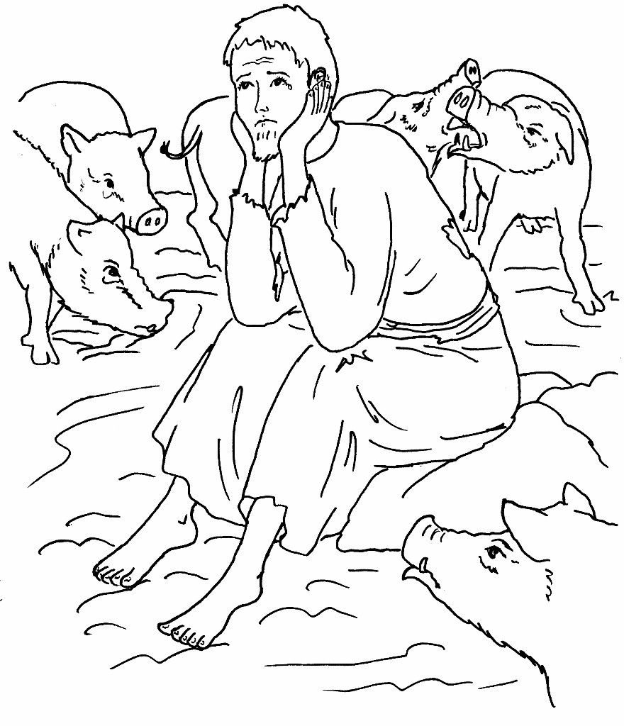 The Prodigal Son Contemplates Coloring Page