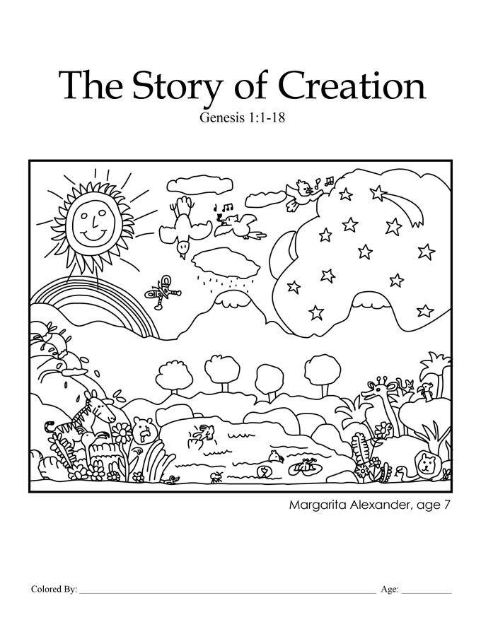 The Story of Creation Coloring Page