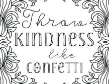 Throw Kindness like Confetti - Coloring Page