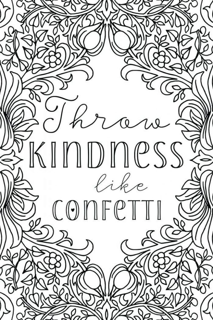 Throw Kindness like Confetti - Coloring Page