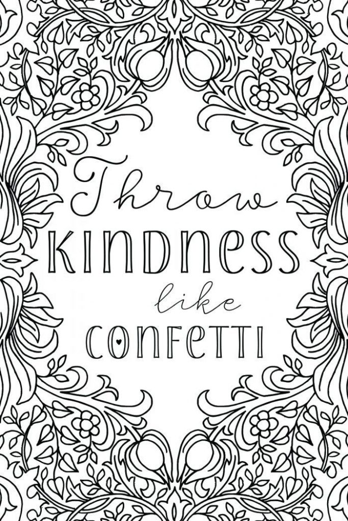 Throw Kindness like Confetti - Coloring Page