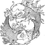 Yin Yang Fish Tattoo Adult Coloring