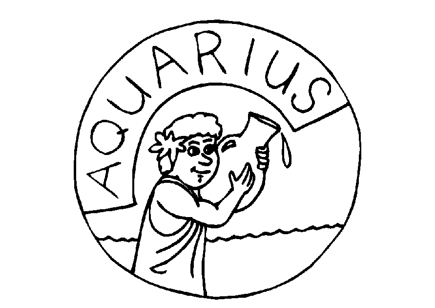 Aquarius Zodiac Sign Colroing Page
