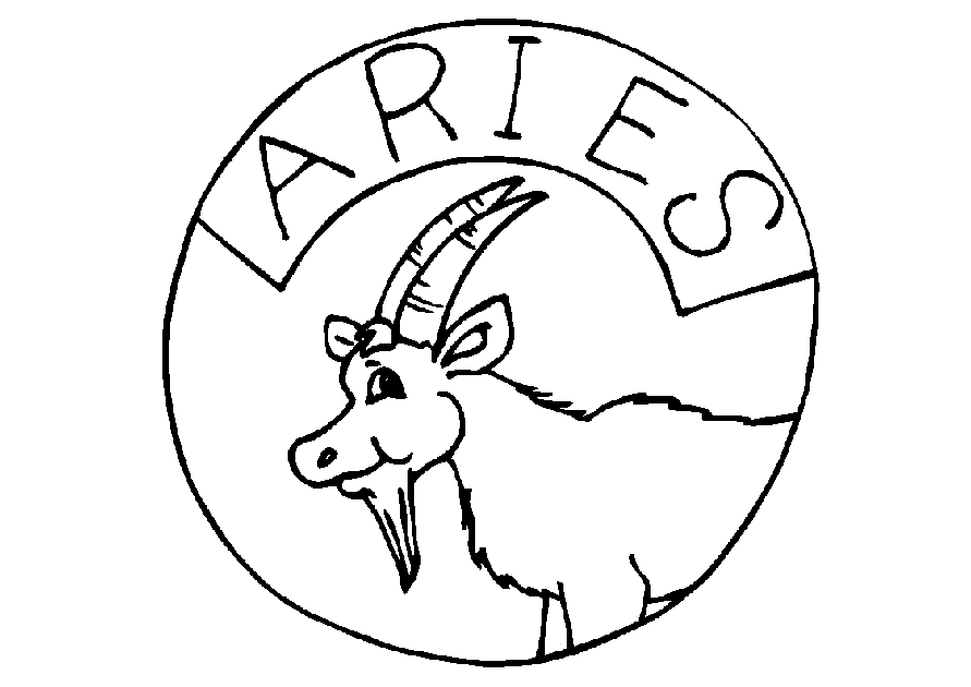 Aries Zodiac Sign Coloring Page