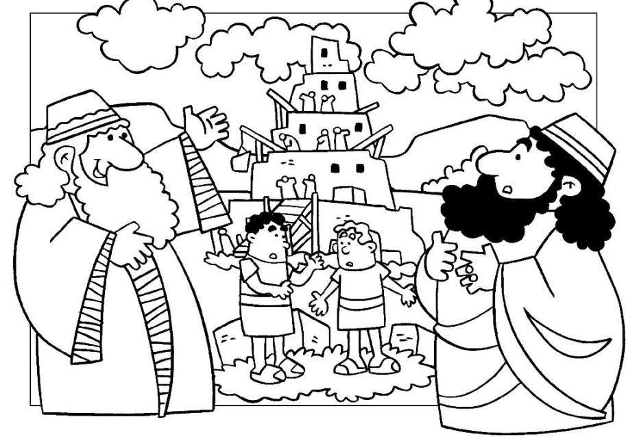 Bible Story Building The Tower Of Babel Coloring Page