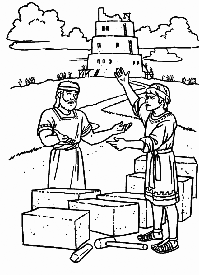 Bible Story Coloring Pages Tower Of Babel