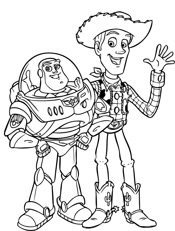 Buzz and Woody Coloring Pages