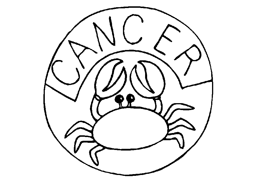 Cancer Zodiac Sign Coloring Page