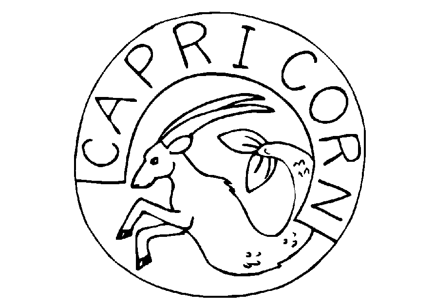 Capricorn Zodiac Sign Coloring Page