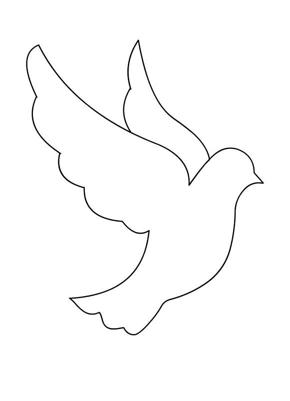 Dove Outline Coloring Page.