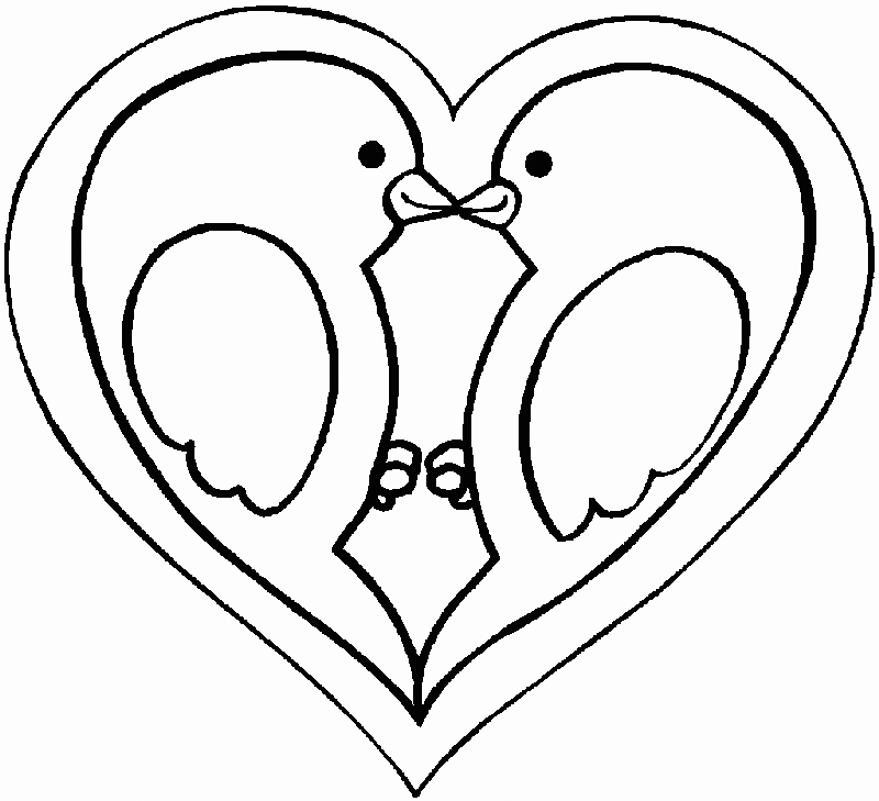 Doves Heart Coloring Page
