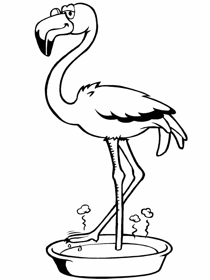 Easy Flamingo Coloring Pages