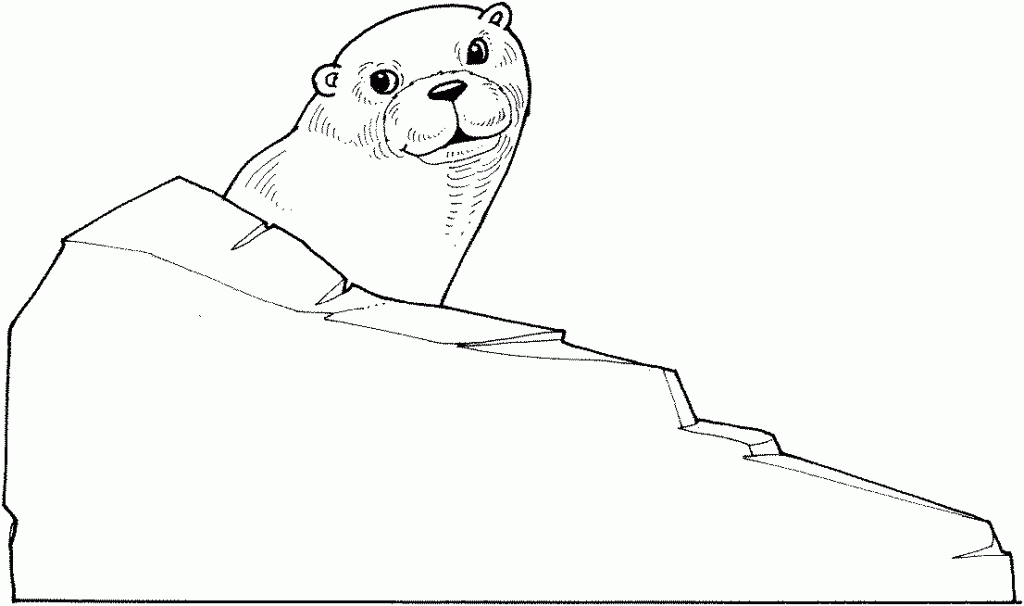 Hello Otter Coloring Page