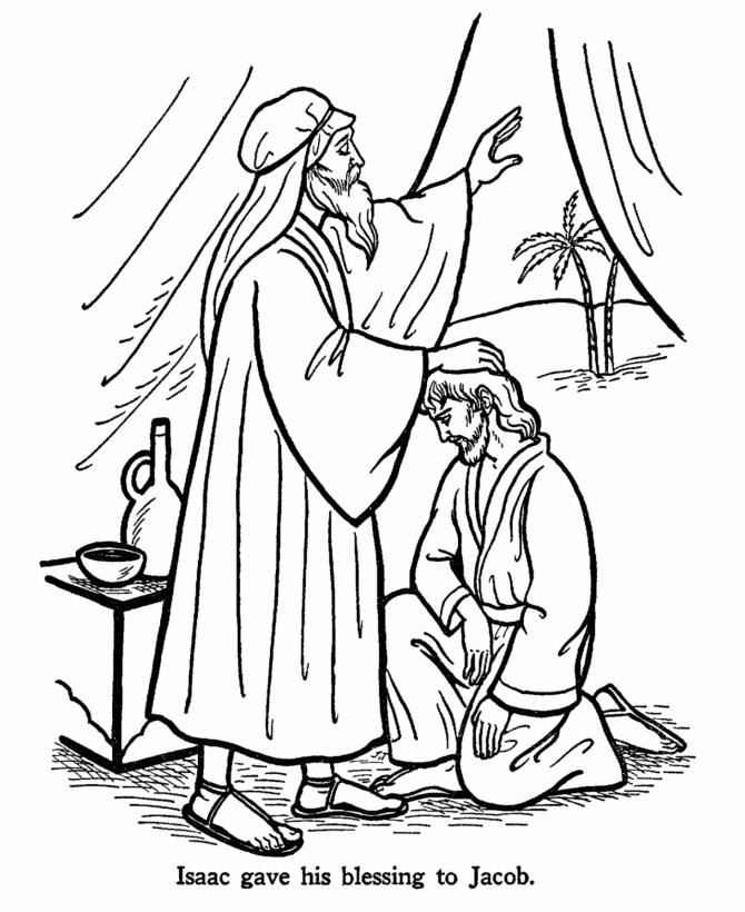 Isaac Blessing Jacob Coloring Page