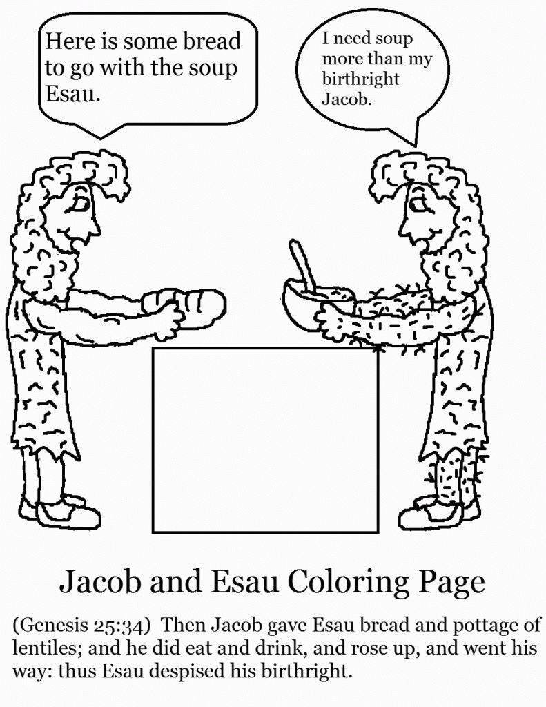 Jacob And Esau Coloring Bible Sheet