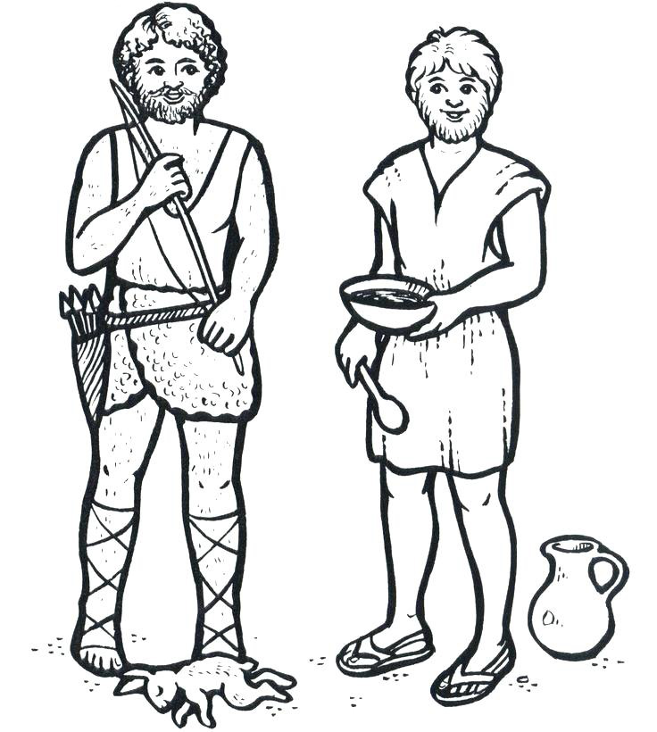 Jacob Esau Bible Sunday School Crafts Coloring Pages Worksheets Kids ...