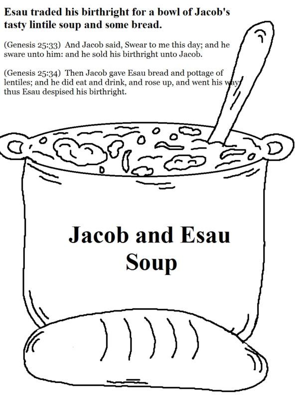 Jacob And Esau Soup Coloring Pages