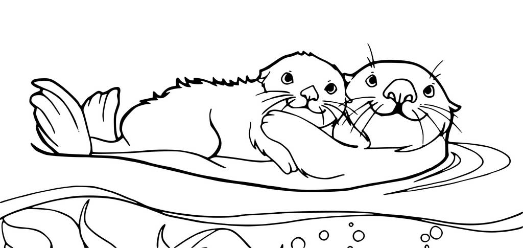 cute otter coloring pages