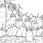 Otter Family Coloring Page