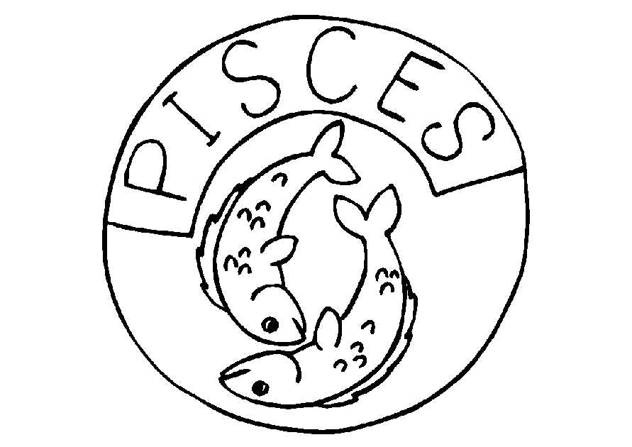 Pisces Zodiac Sign Coloring Page