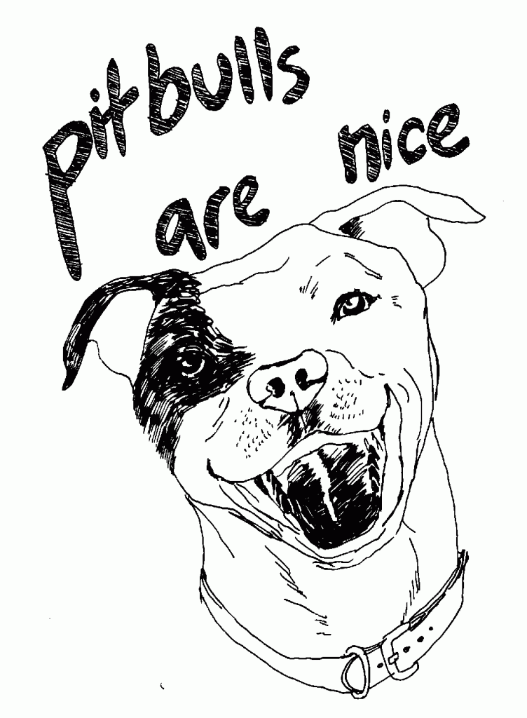Pitbulls Are Nice Coloring Page