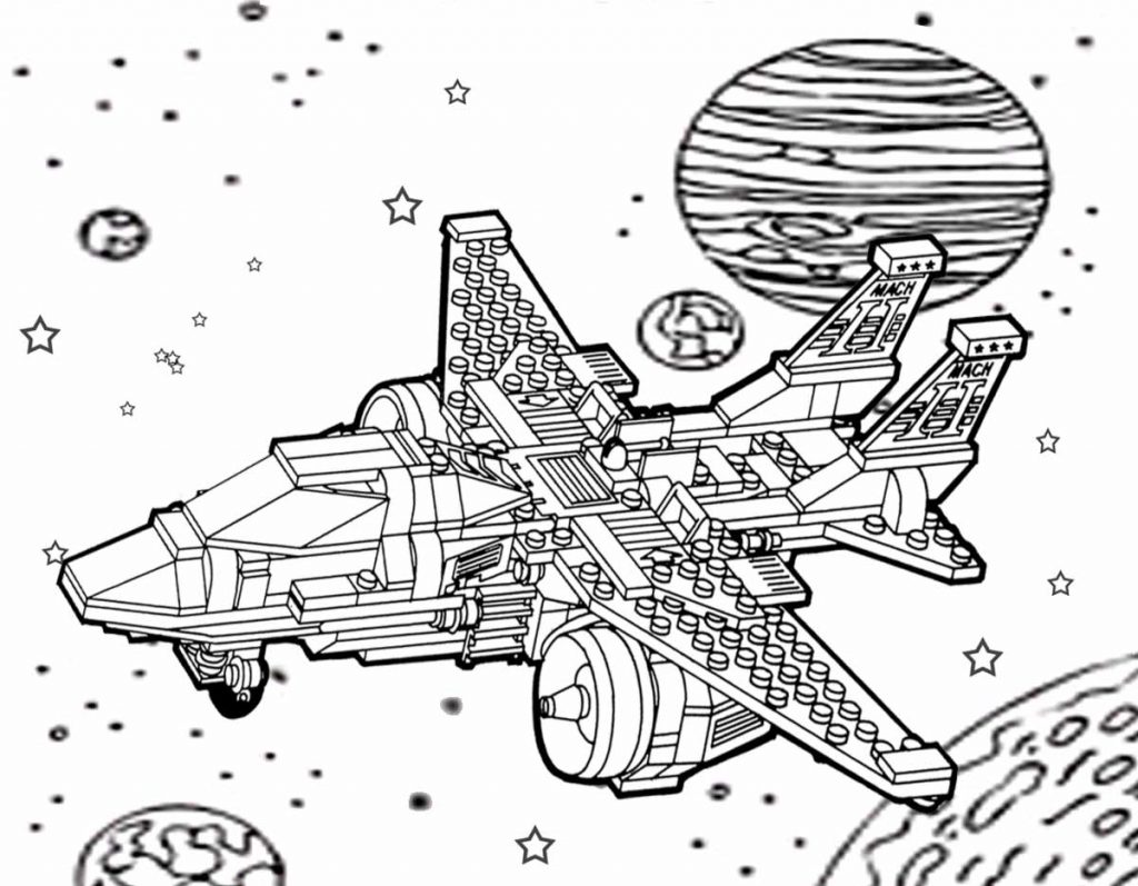 Spaceship out in the Galaxy Coloring Pages