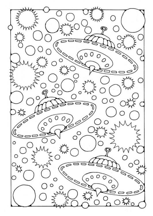 Spaceships - Galaxy Coloring Page