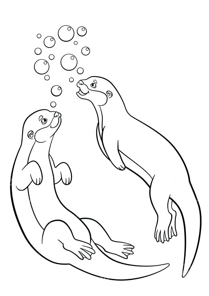 cute otter coloring pages