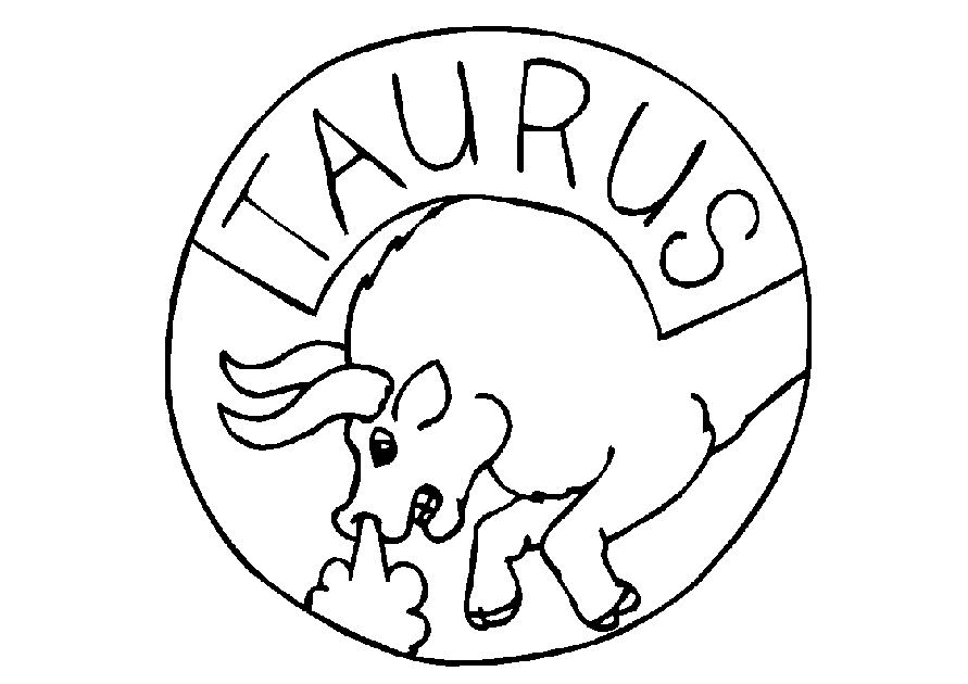 Taurus Zodiac Sign Coloring Page