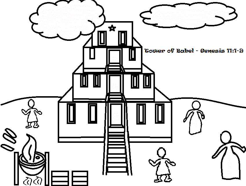 Tower Of Babel Genesis Coloring Page