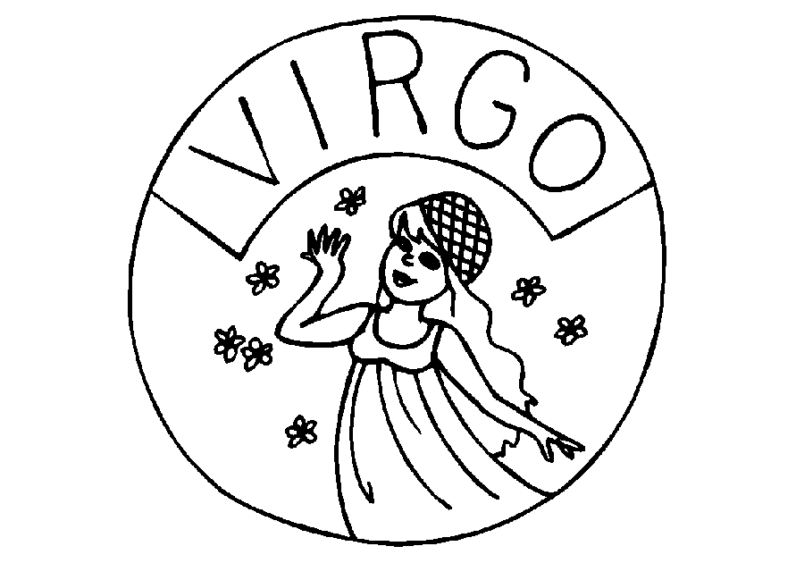 Virgo Zodiac Sign Coloring Page