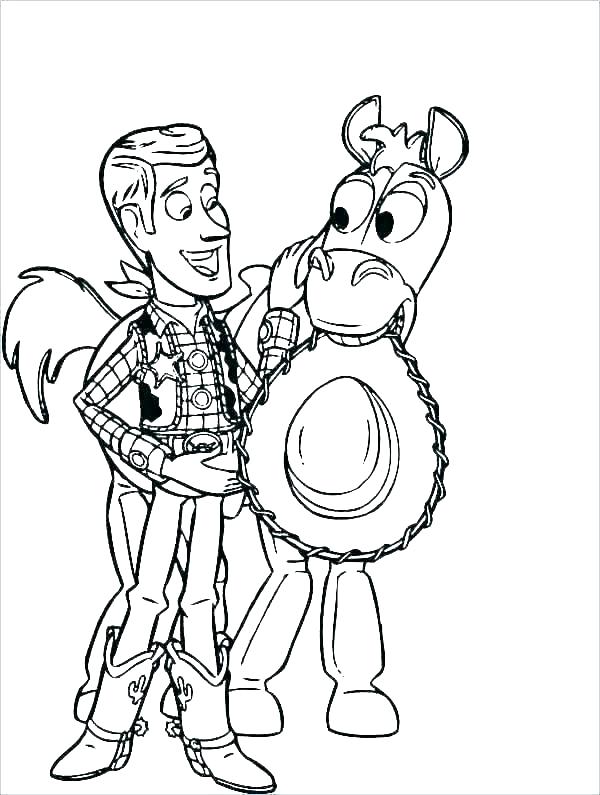 Woody and Bullseye Coloring Page