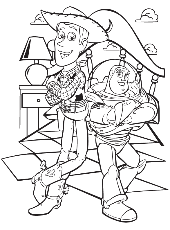 Woody and Buzz Coloring Pages