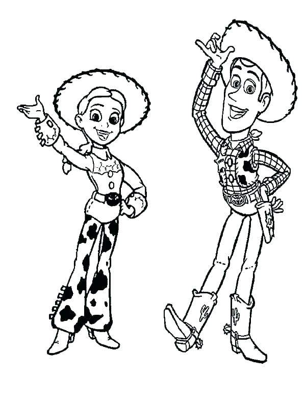 Woody and Jessie Coloring Page
