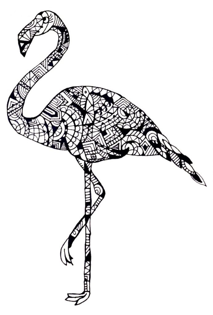 Zen Flamingo Coloring Page