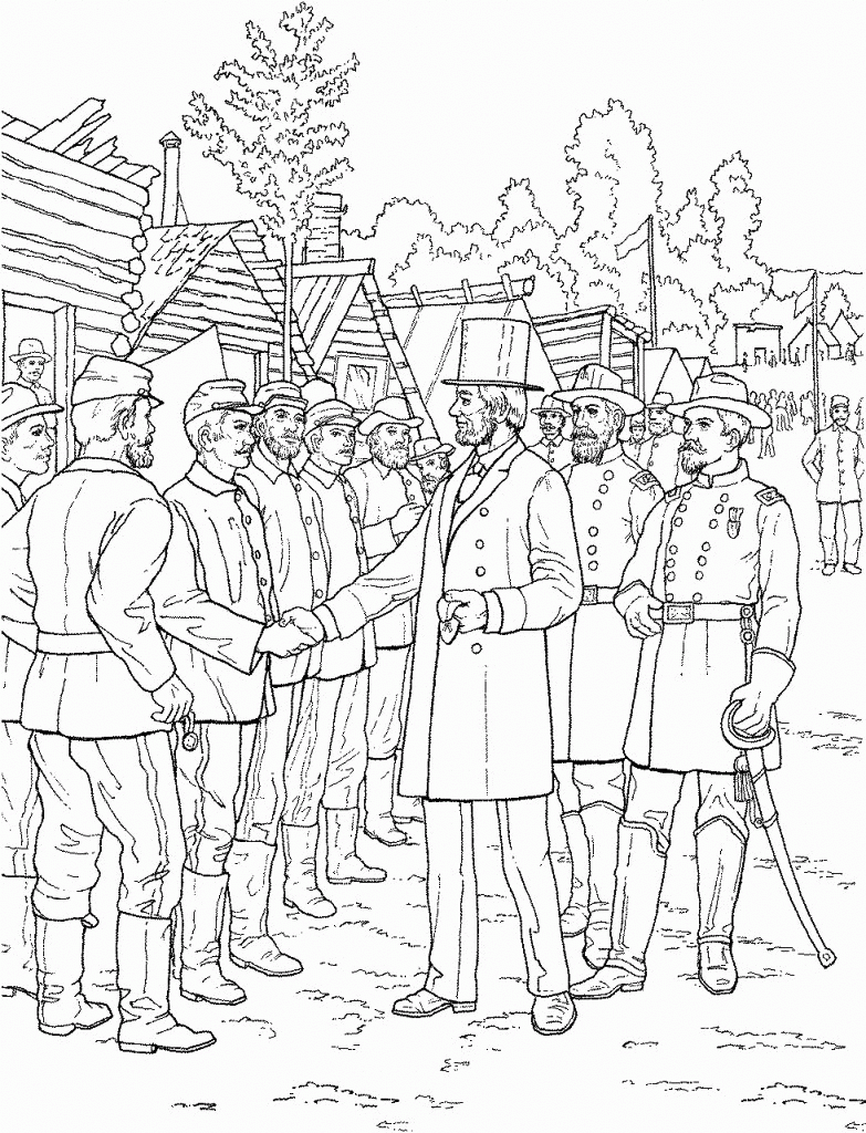 Abraham Meeting Soldiers Civil War Coloring Pages