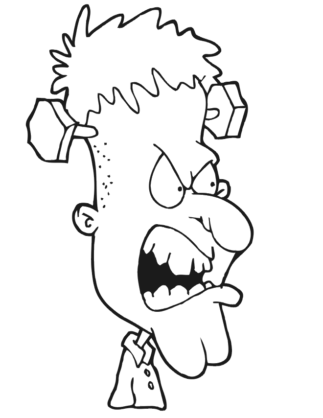 Angry Frankenstein Coloring Page