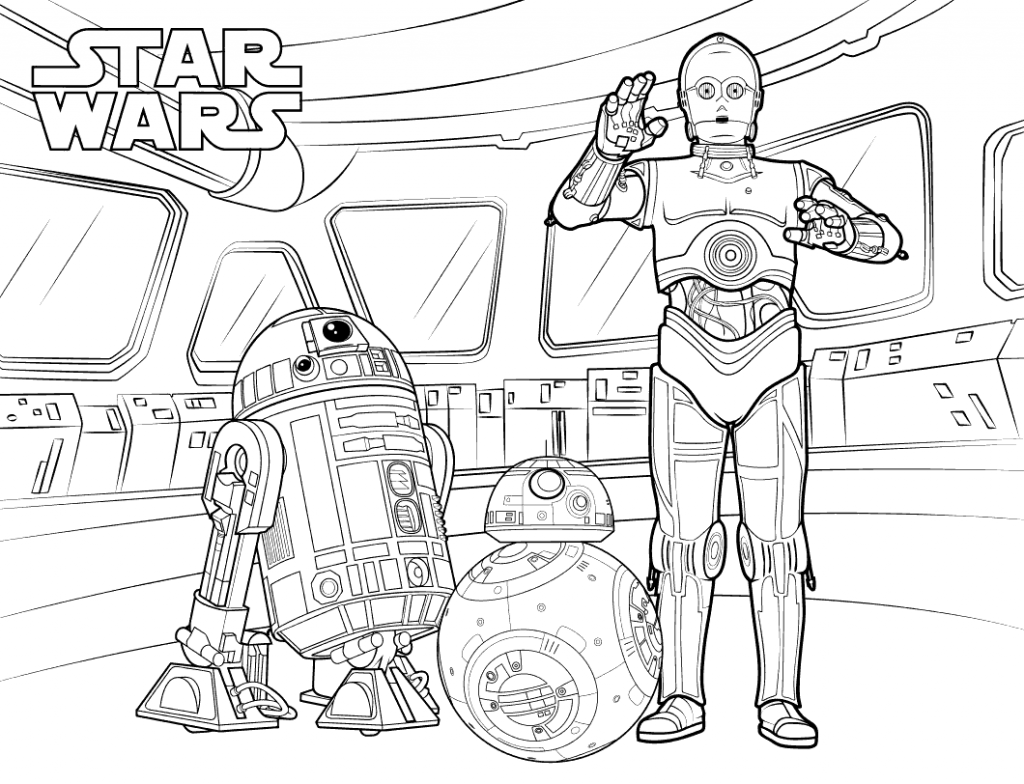 Bb8 R2d2 And C3po Coloring Page