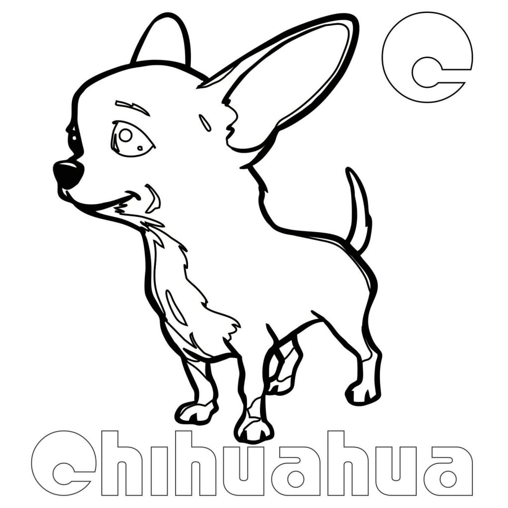 C for Chihuahua Coloring Page