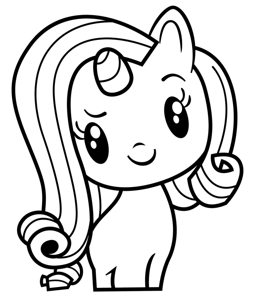 Chibi Rarity Coloring Page