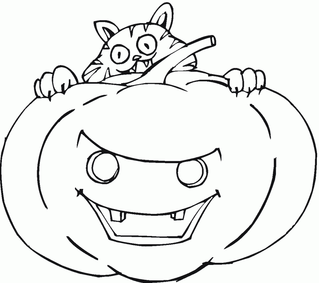Cool Halloween Pumpkin Coloring Page
