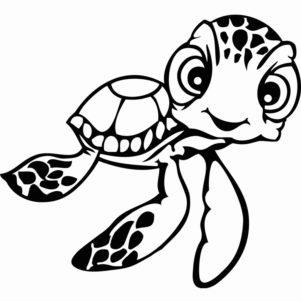 Cute Baby Sea Turtle Coloring Page